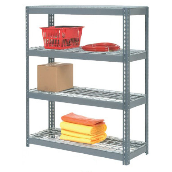 boltless shelving with mesh deck